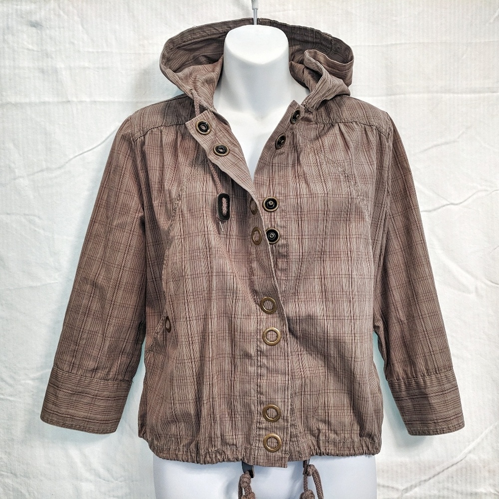 Mango cotton snap jacket hoodie